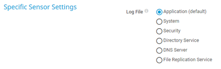 Specific Sensor Settings Specific Sensor Settings