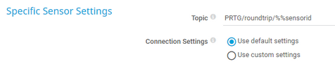 Specific Sensor Settings Specific Sensor Settings