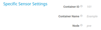 Specific Sensor Settings Specific Sensor Settings