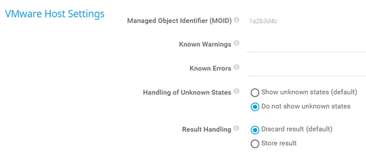 VMware Host Settings VMware Host Settings